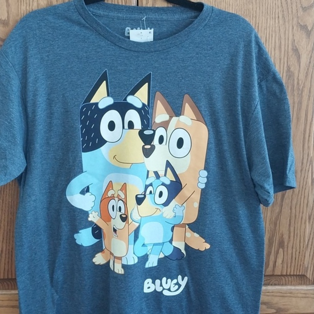 Bluey & Family NWT T-Shirt Men's Size Large Dark Gray Vibrant Graphics Unisex - Picture 4 of 6
